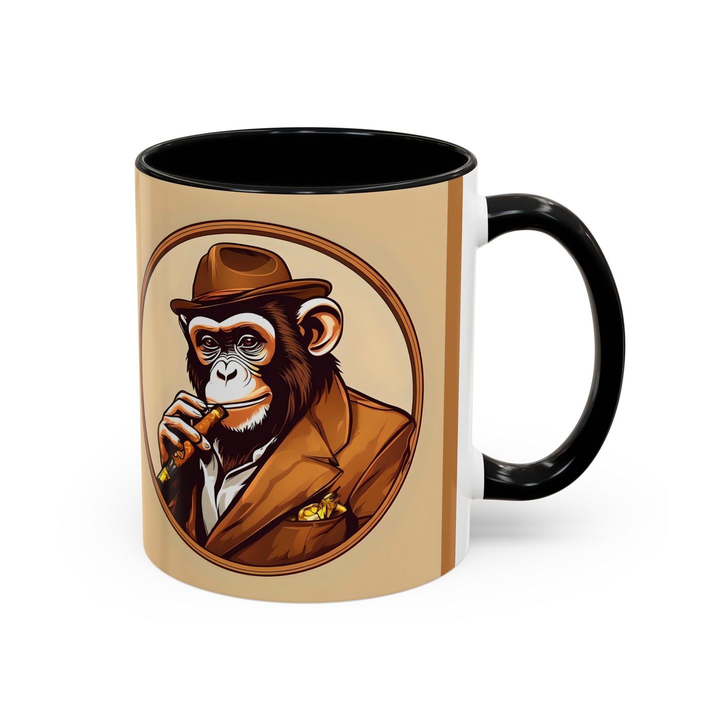 Cigar Monkey Accent Coffee Mug, 11oz