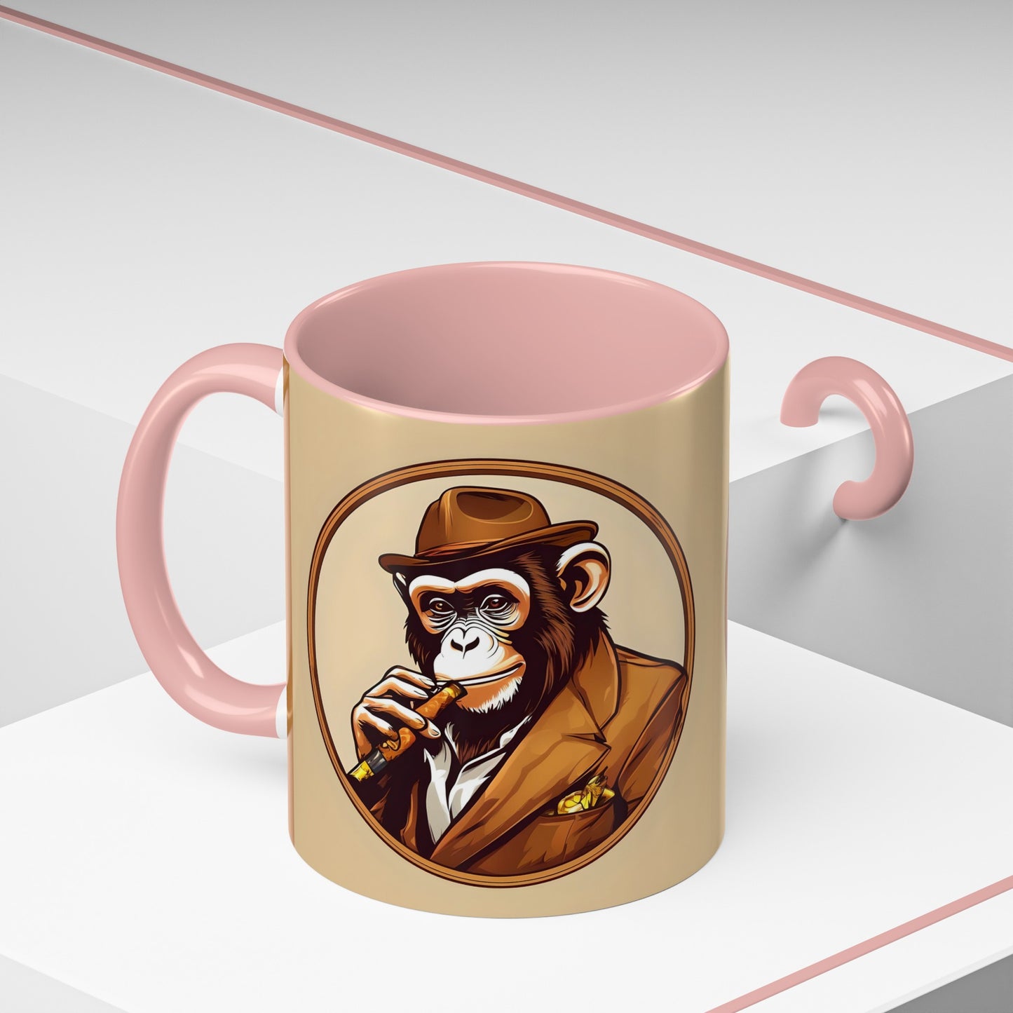 Cigar Monkey Accent Coffee Mug, 11oz