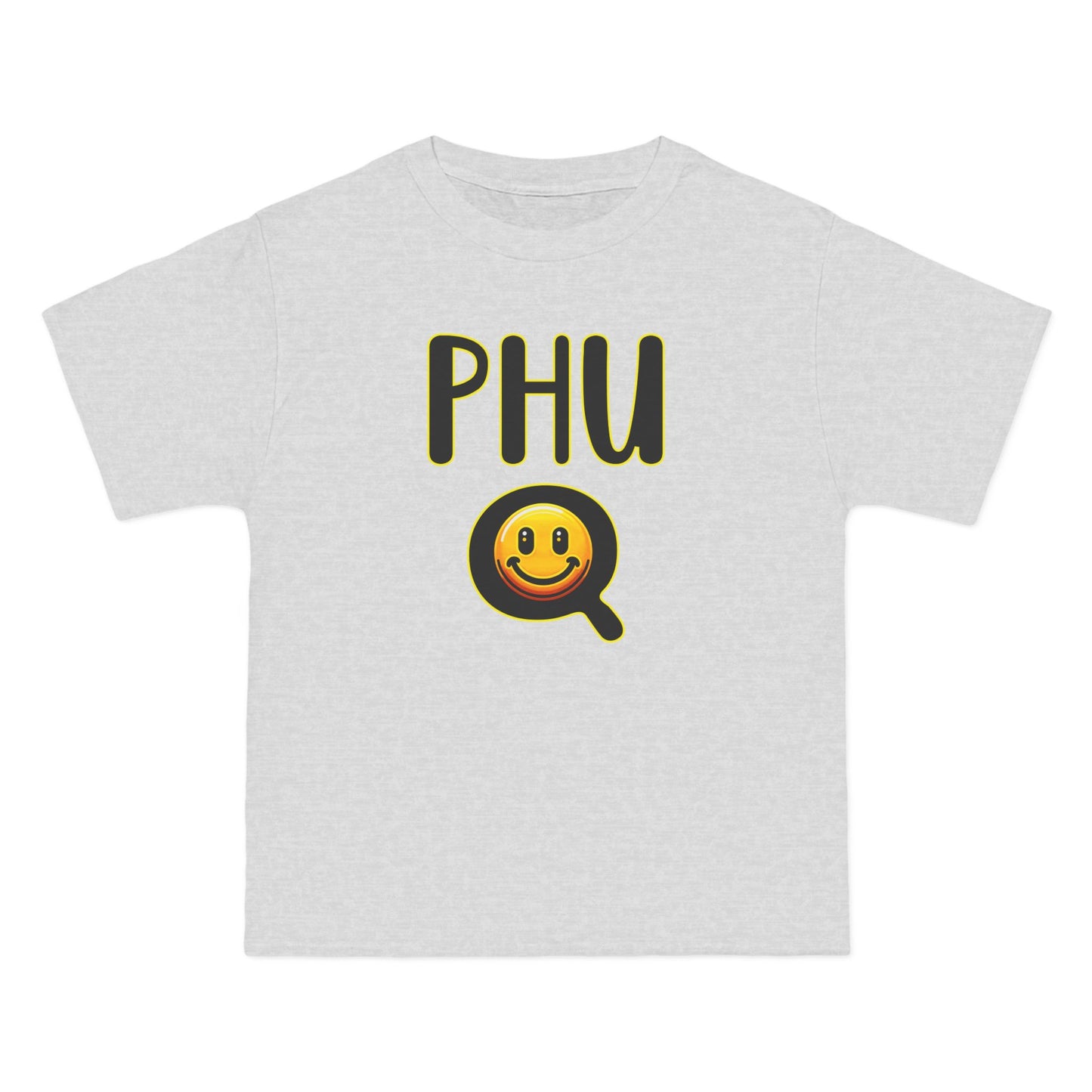 PHU Q Smiley Beefy-T® Short-Sleeve T-Shirt, Irreverent Funny Tee, Unique Graphic Shirt, Whimsical Top, Novelty Clothing