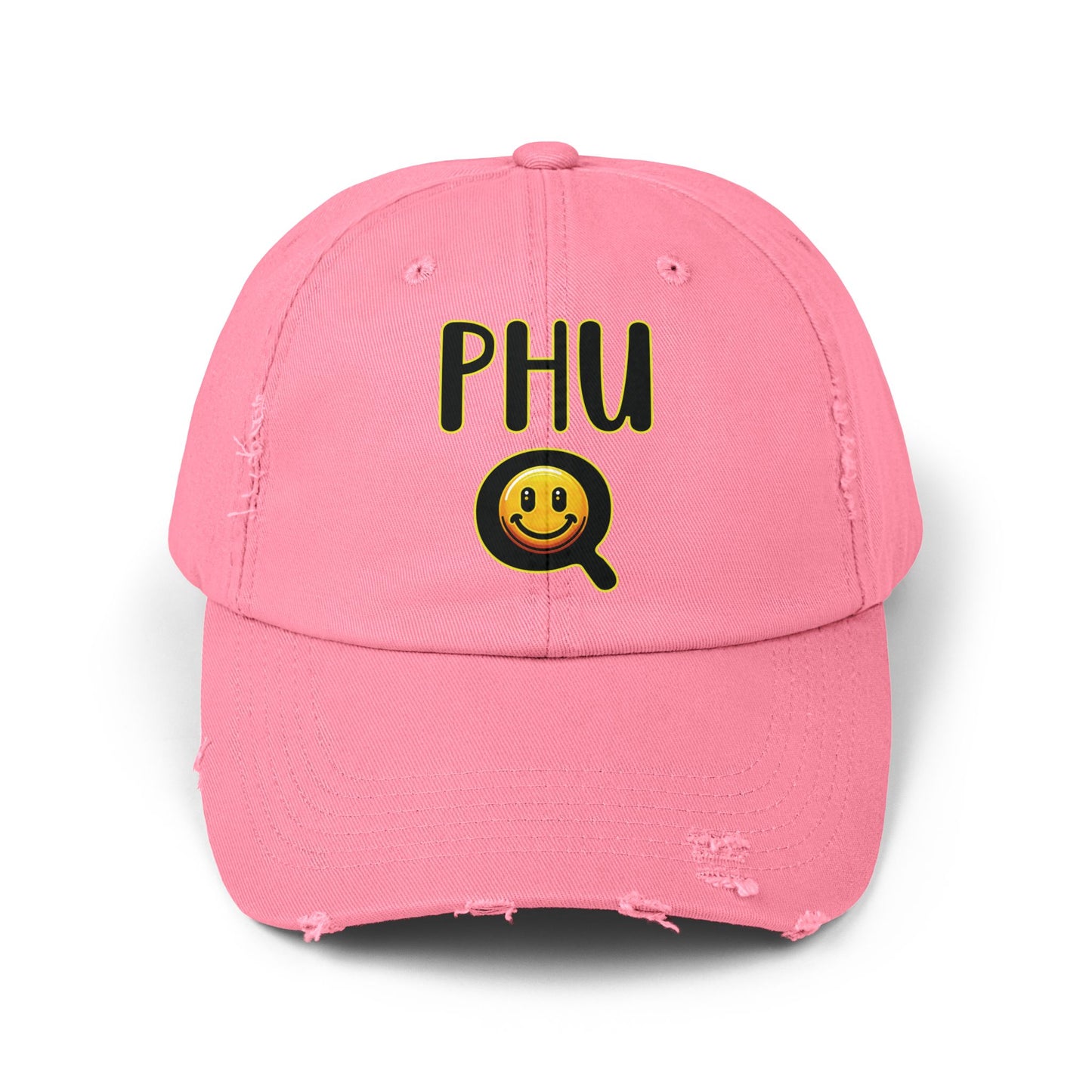 PHU Q Smiling Unisex Distressed Cap