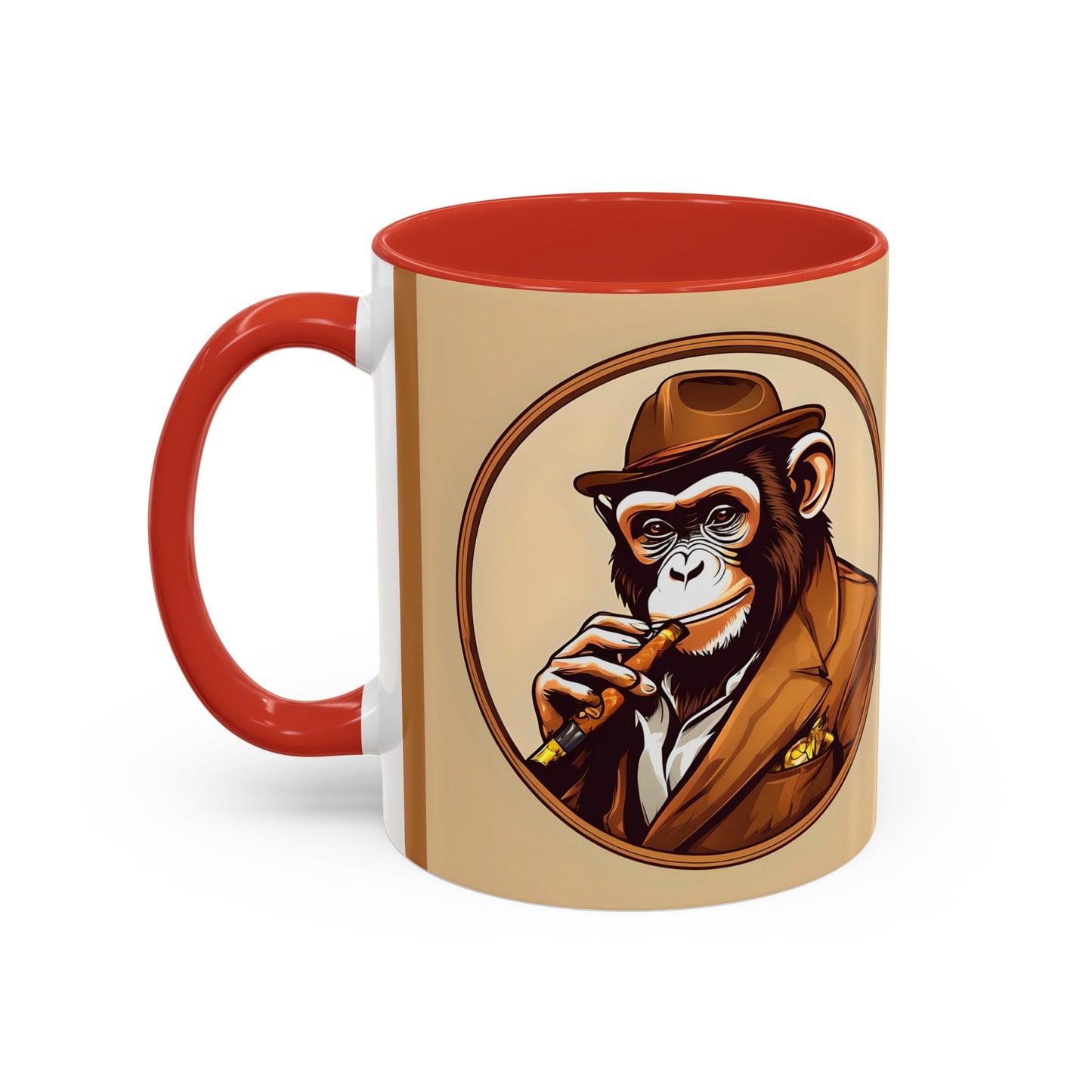 Cigar Monkey Accent Coffee Mug, 11oz