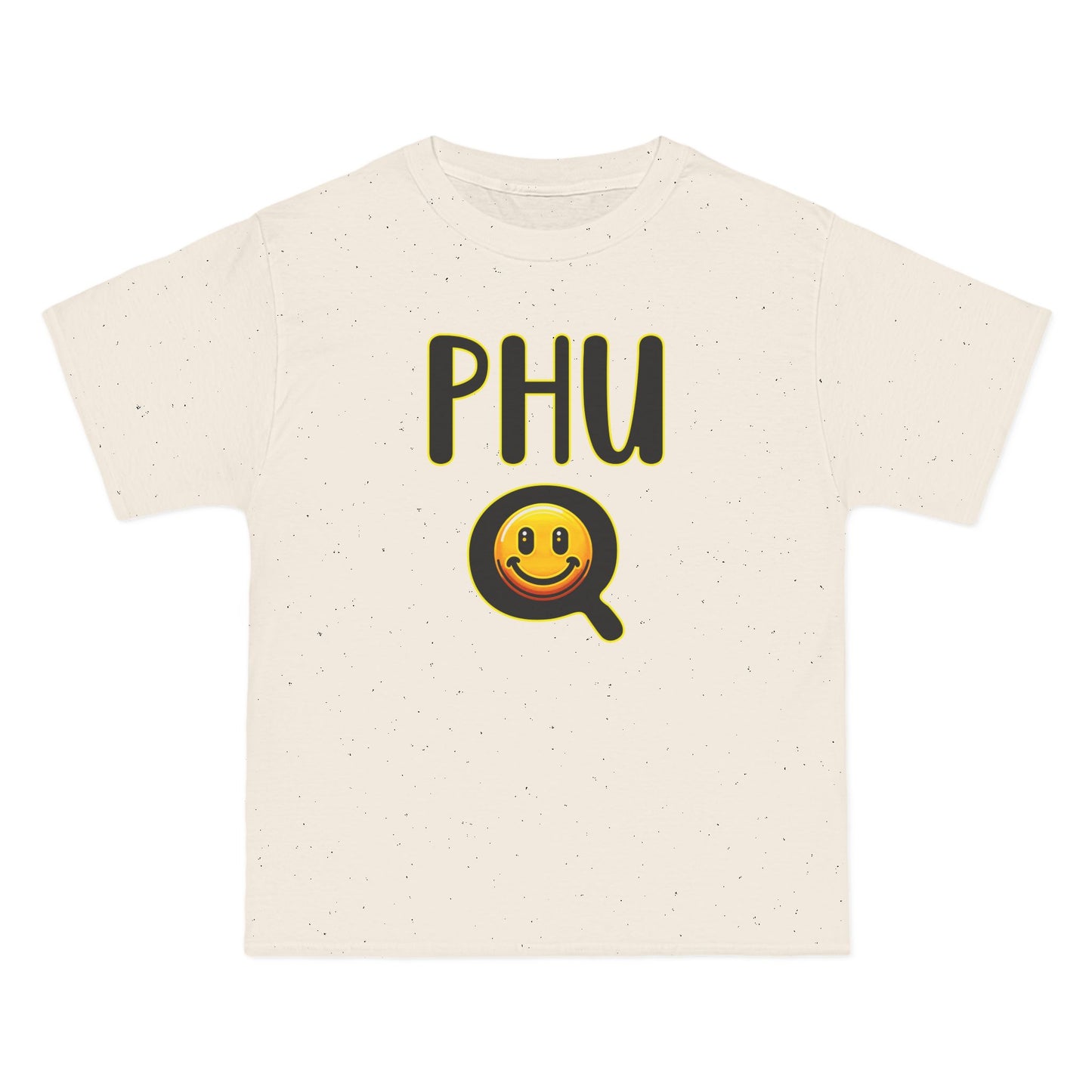 PHU Q Smiley Beefy-T® Short-Sleeve T-Shirt, Irreverent Funny Tee, Unique Graphic Shirt, Whimsical Top, Novelty Clothing