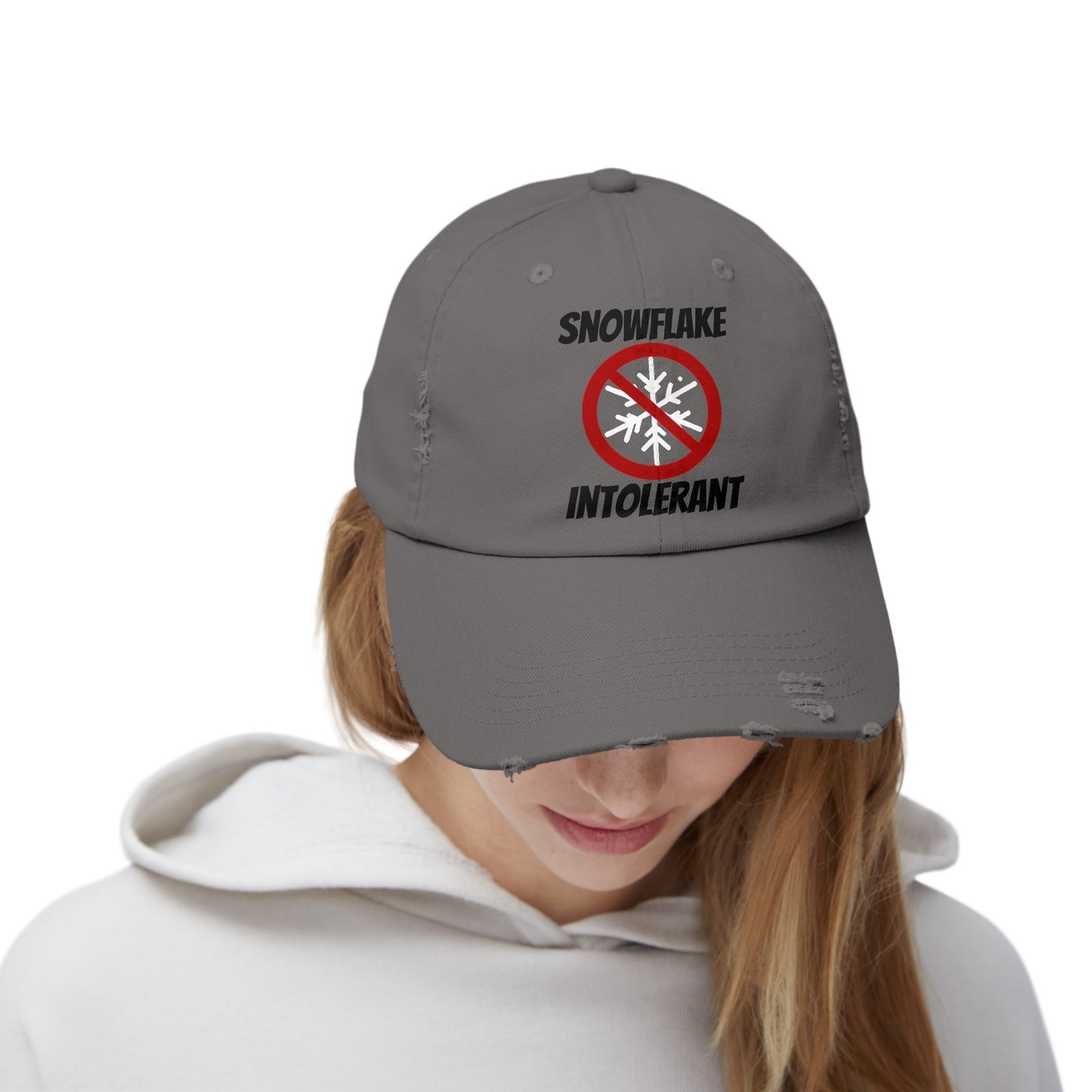 Snowflake Intolerant Unisex Distressed Cap