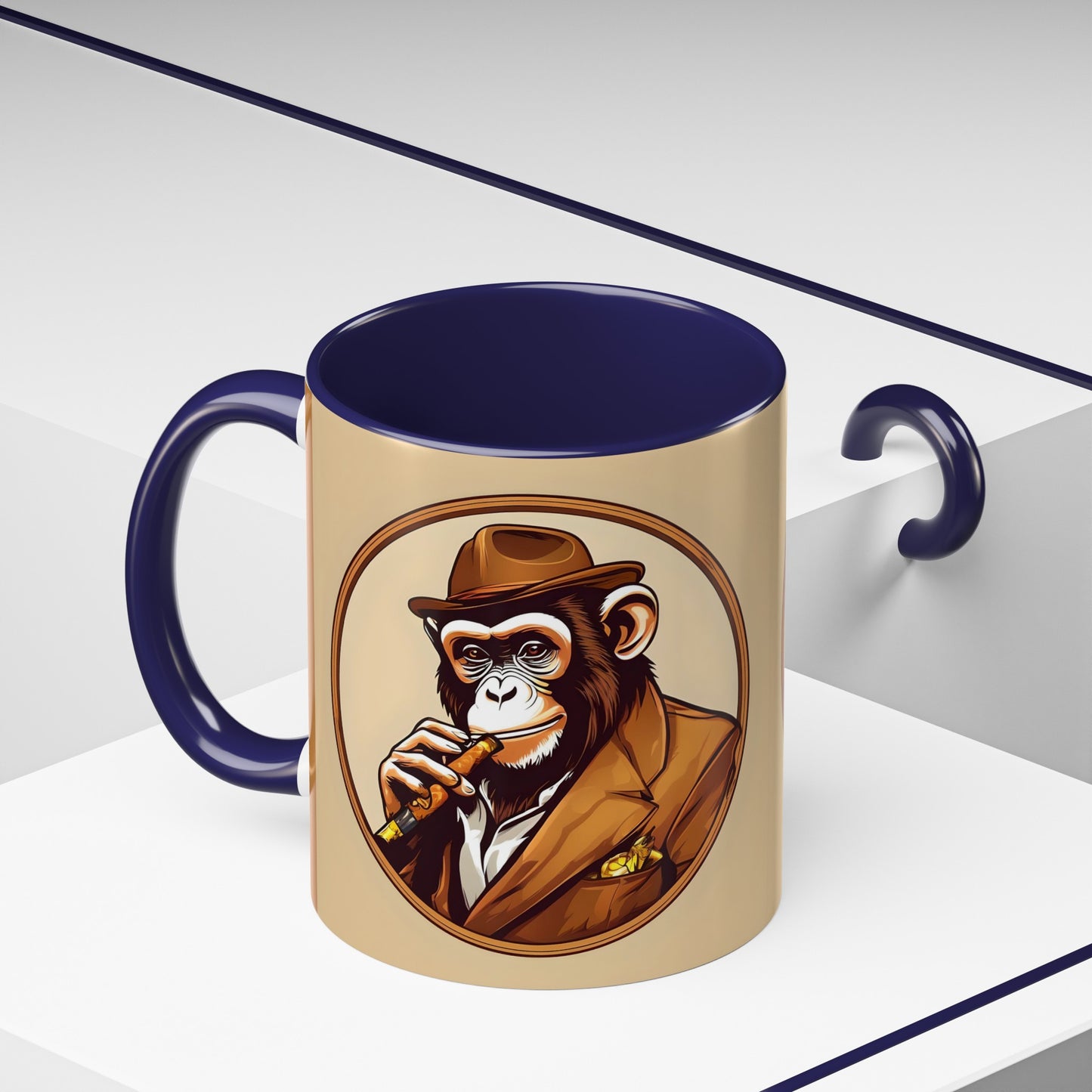 Cigar Monkey Accent Coffee Mug, 11oz