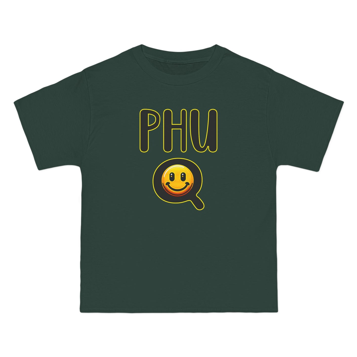 PHU Q Smiley Beefy-T® Short-Sleeve T-Shirt, Irreverent Funny Tee, Unique Graphic Shirt, Whimsical Top, Novelty Clothing