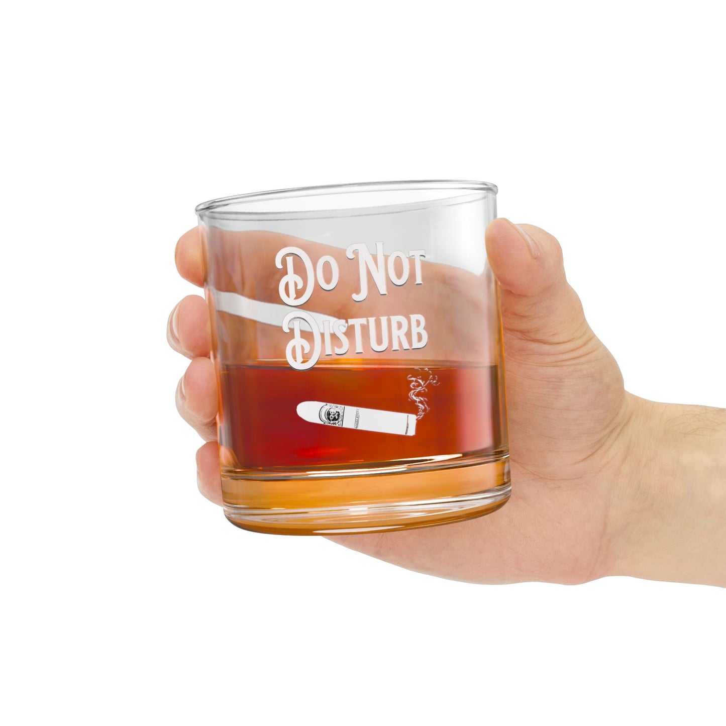Do Not Disturb" Cigar Rocks Glass - 10oz Premium Whiskey Glass | Ideal Gift for Cigar Lovers