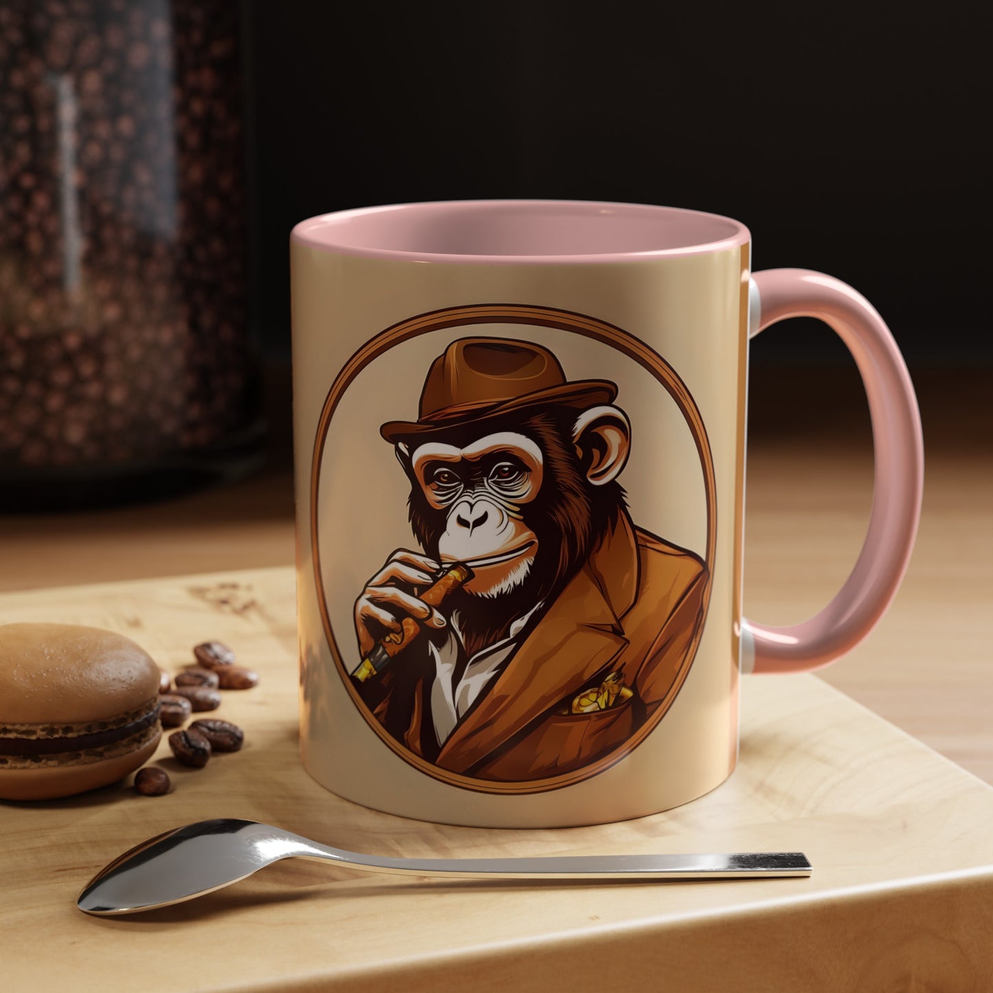 Cigar Monkey Accent Coffee Mug, 11oz