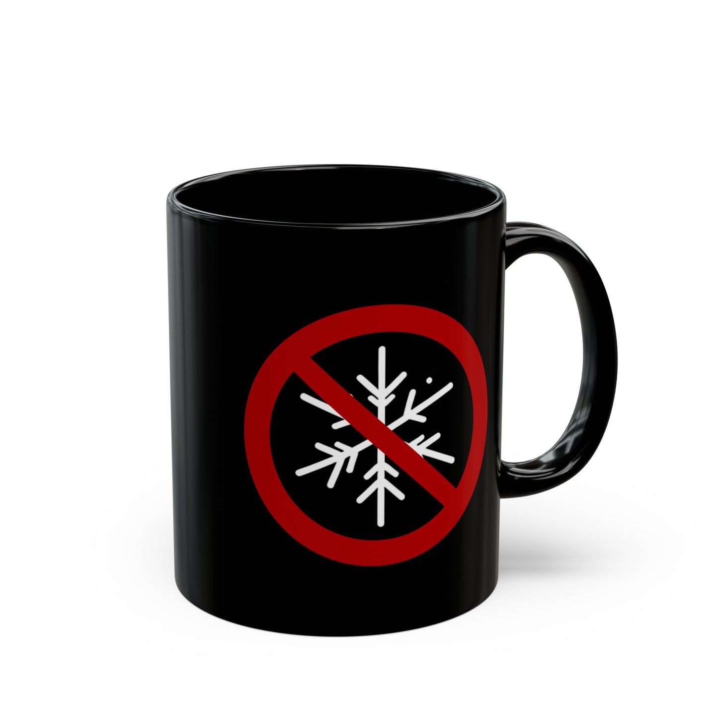 "Snowflake Intolerant" Black Ceramic Mug – 11oz & 15oz