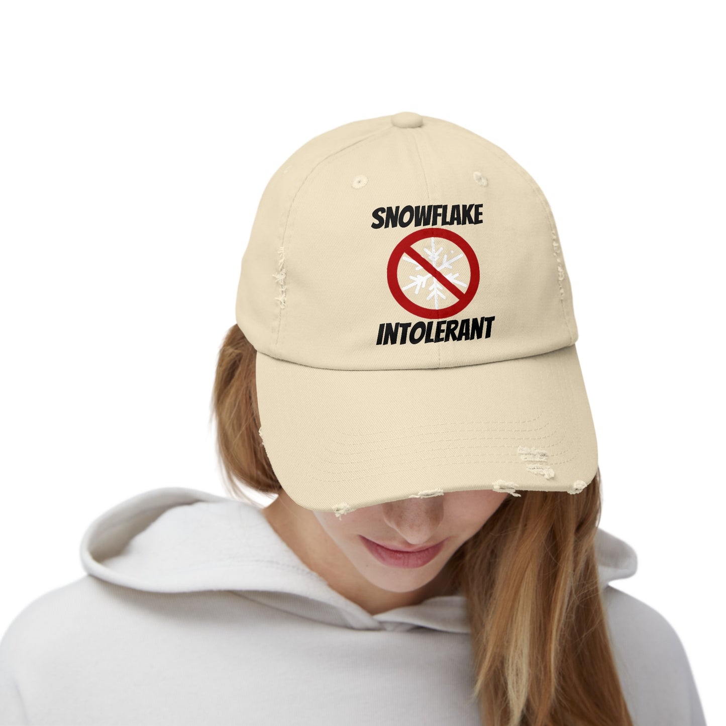 Snowflake Intolerant Unisex Distressed Cap