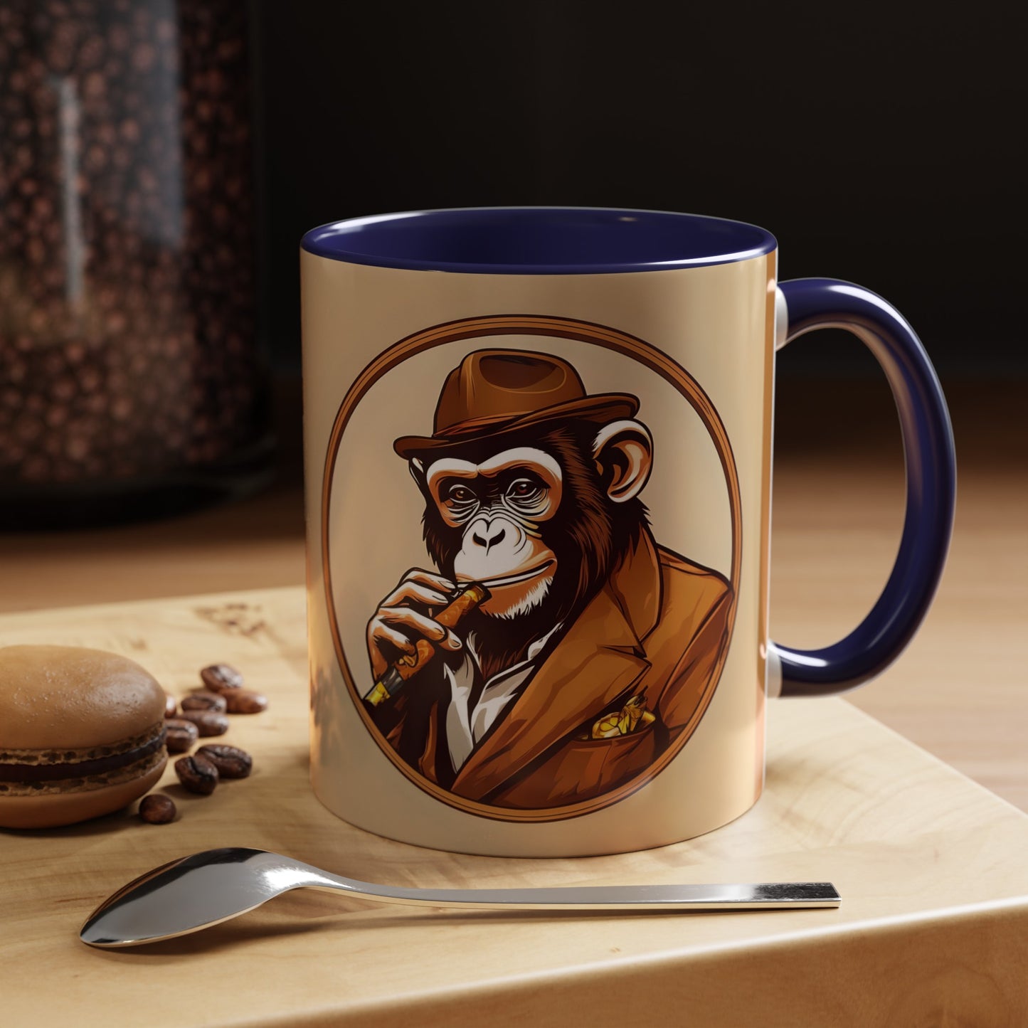 Cigar Monkey Accent Coffee Mug, 11oz
