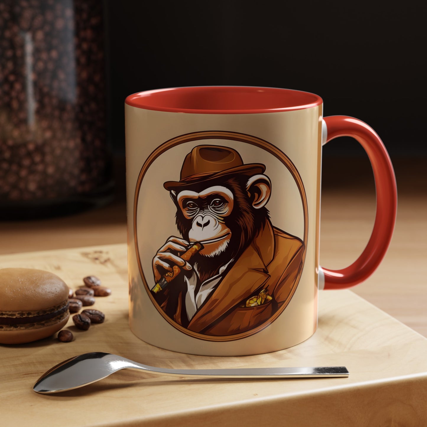 Cigar Monkey Accent Coffee Mug, 11oz