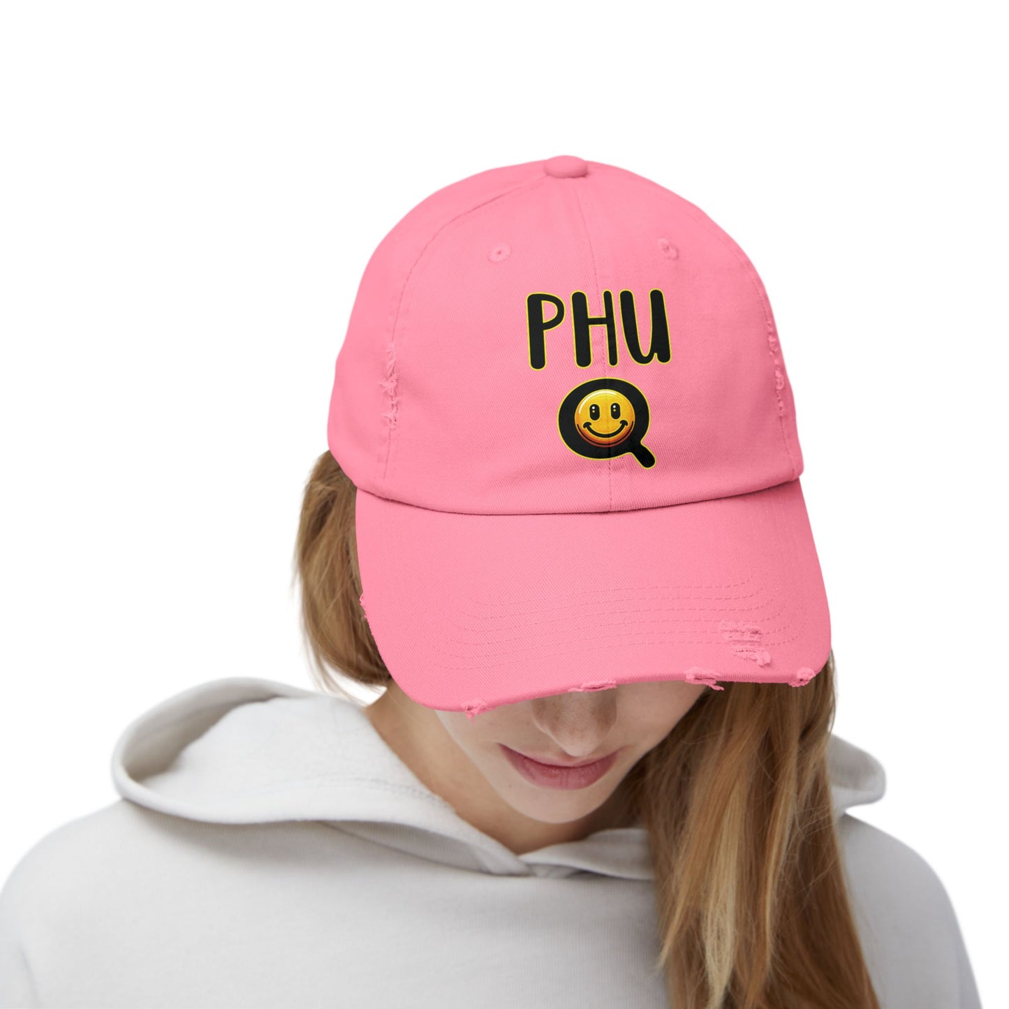 PHU Q Smiling Unisex Distressed Cap