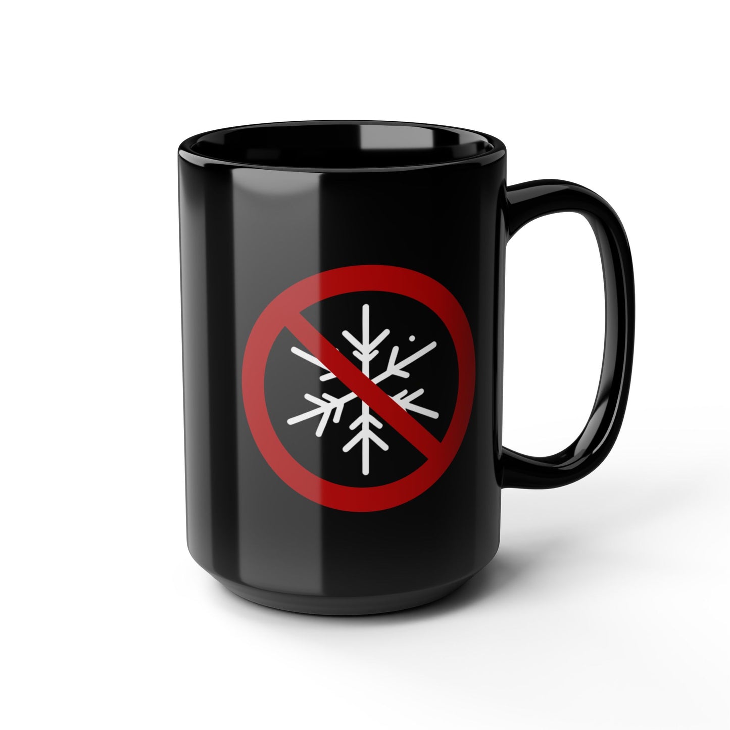 "Snowflake Intolerant" Black Ceramic Mug – 11oz & 15oz