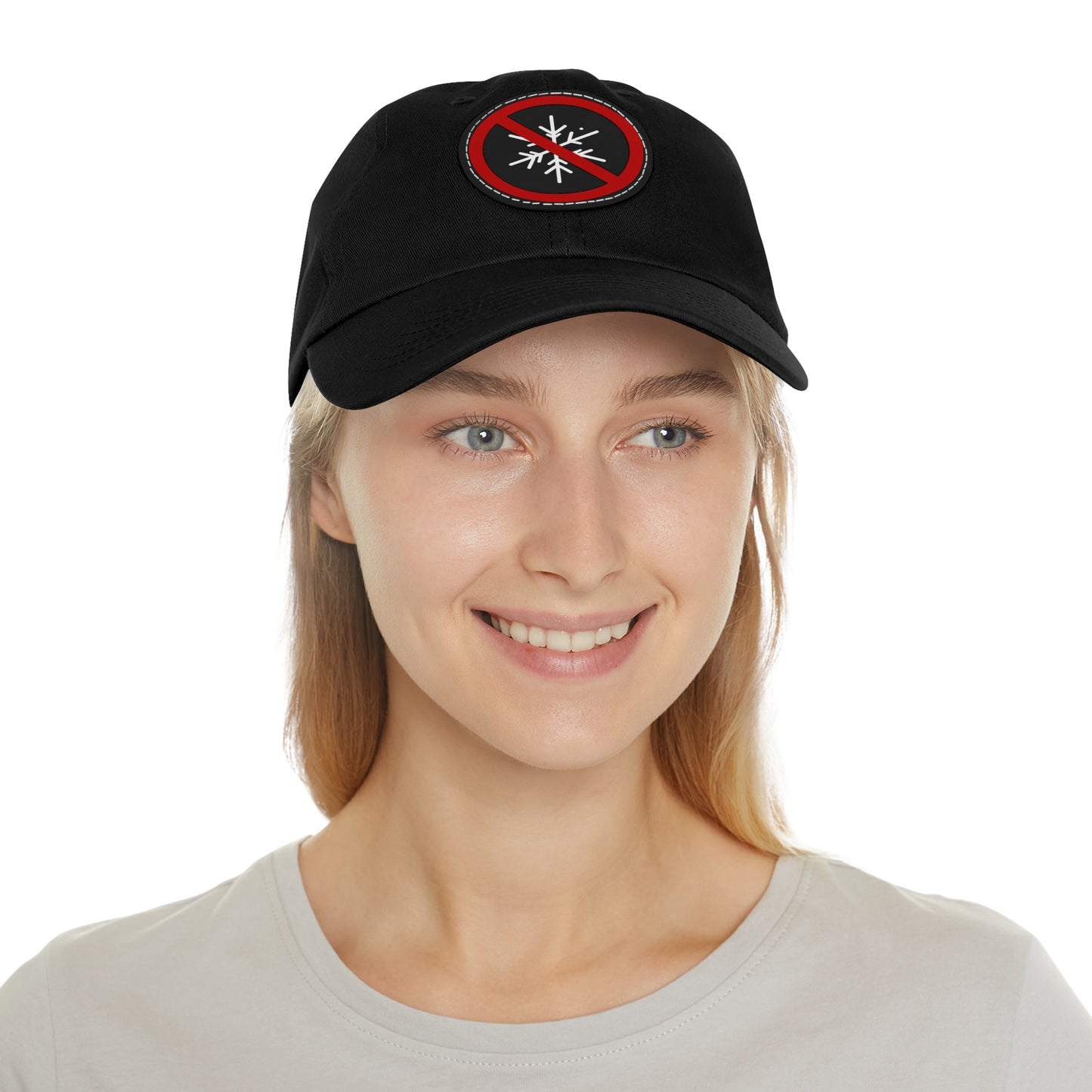 No Snowflakes Dad Hat with Leather Patch (Round)