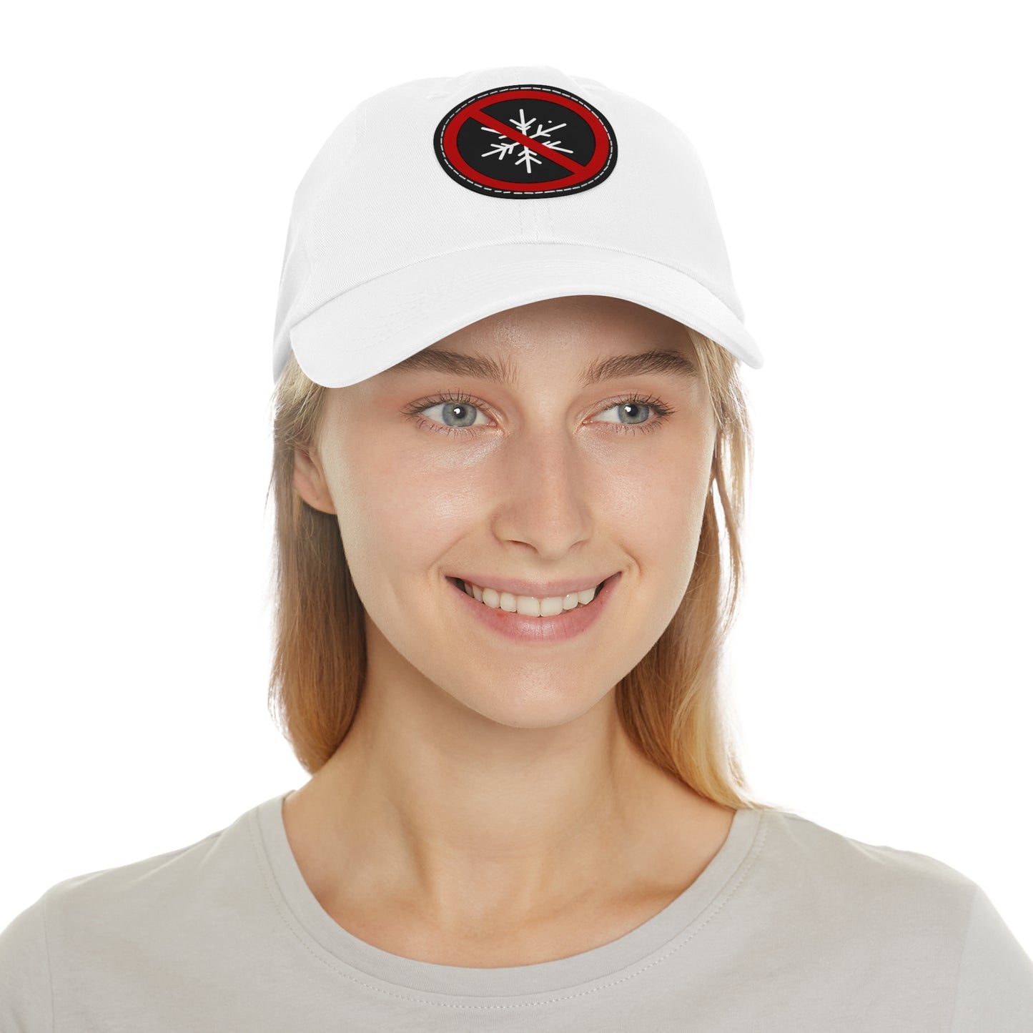 No Snowflakes Dad Hat with Leather Patch (Round)