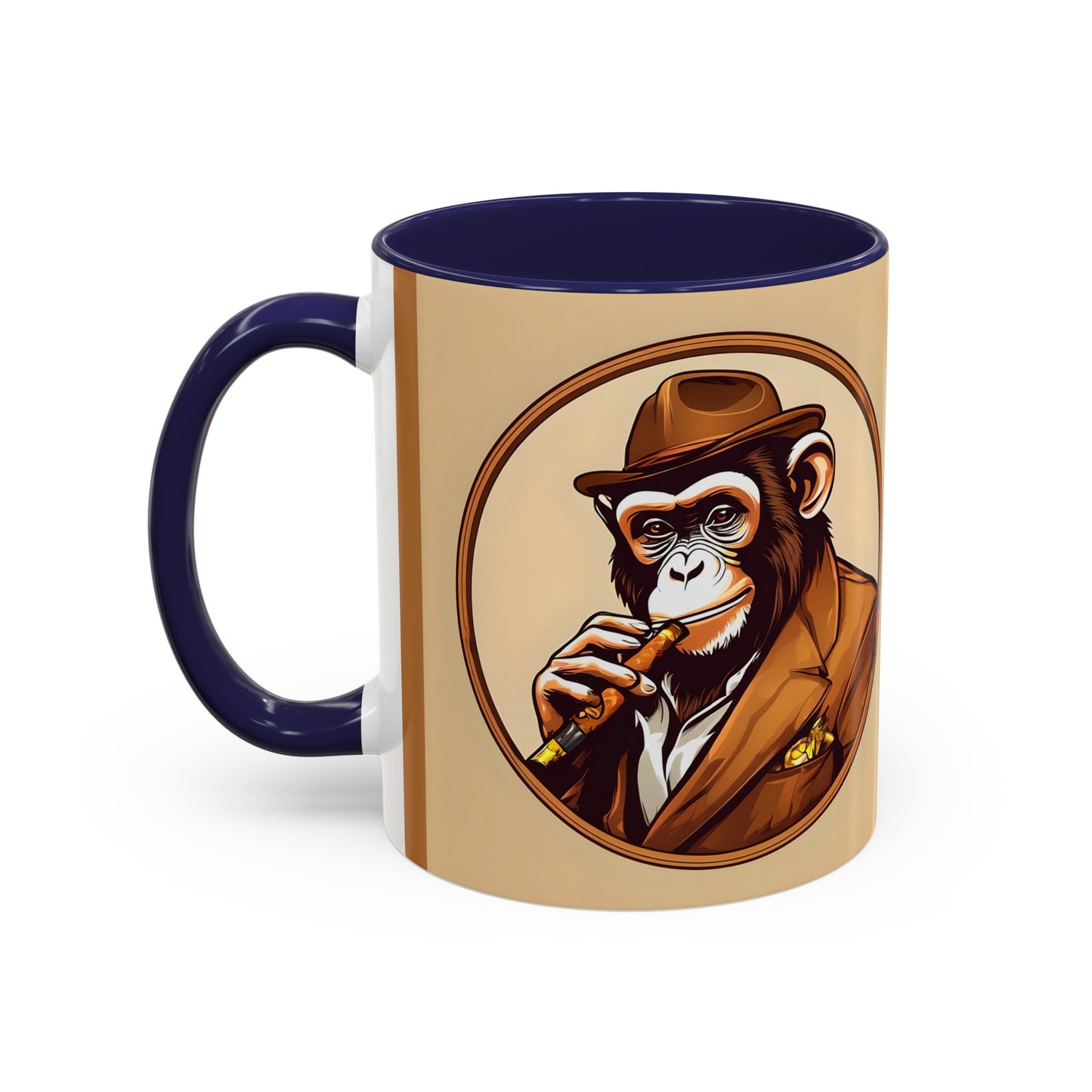 Cigar Monkey Accent Coffee Mug, 11oz