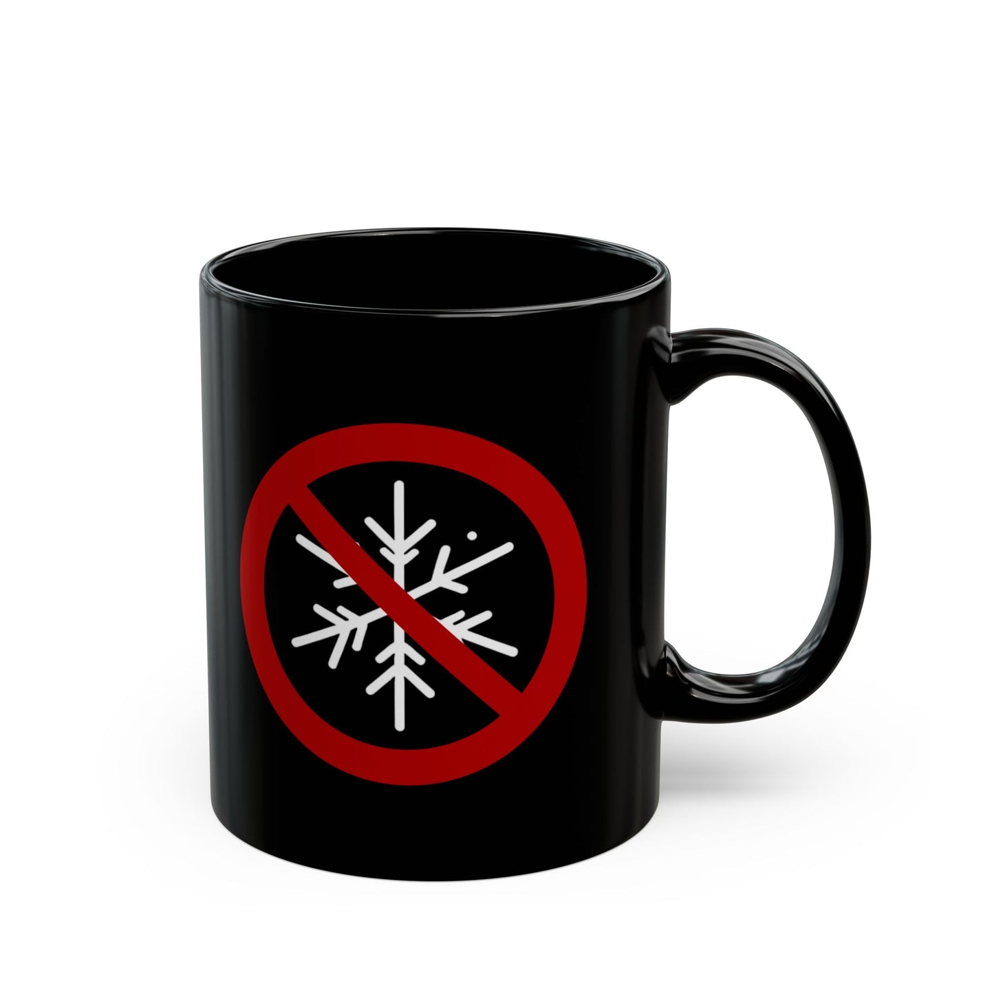 "Snowflake Intolerant" Black Ceramic Mug – 11oz & 15oz