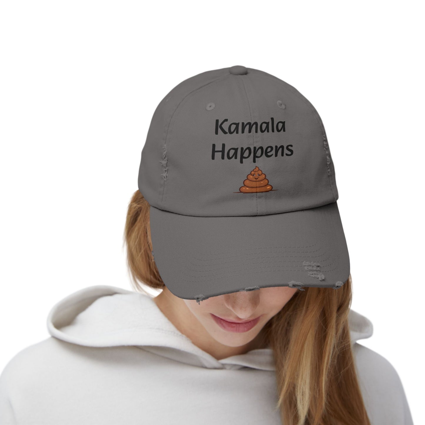 Kamala Happens Unisex Distressed Cap