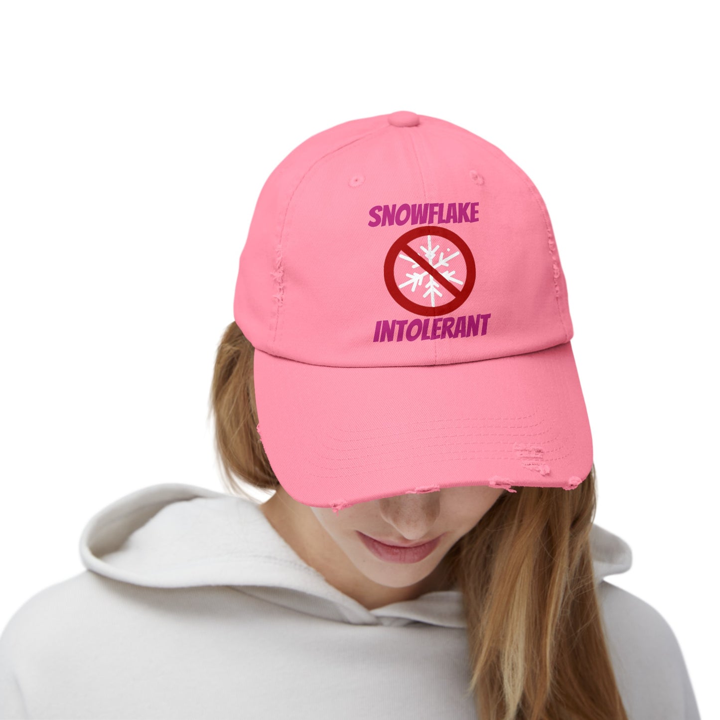 Snowflake Intolerant Unisex Distressed Cap