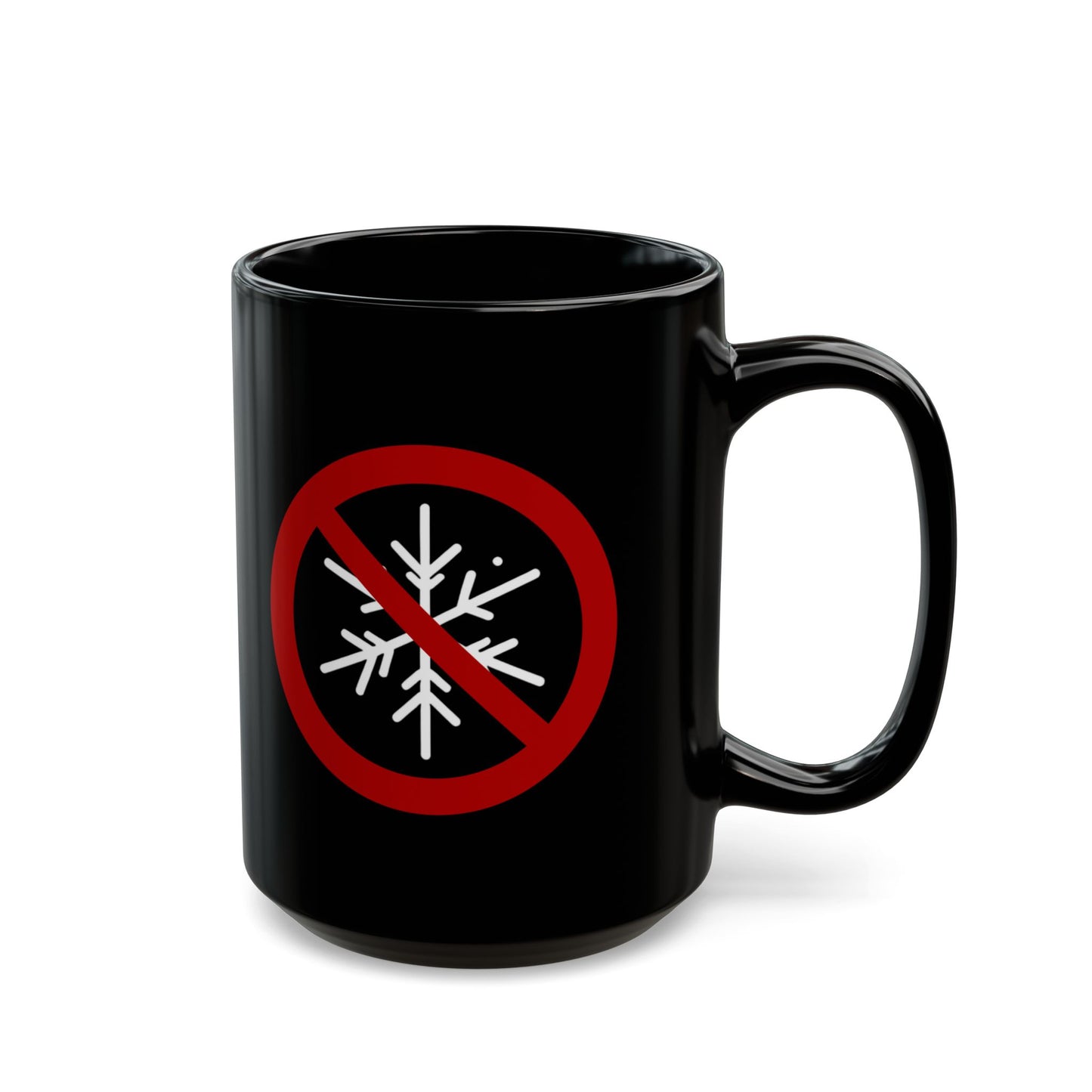 "Snowflake Intolerant" Black Ceramic Mug – 11oz & 15oz
