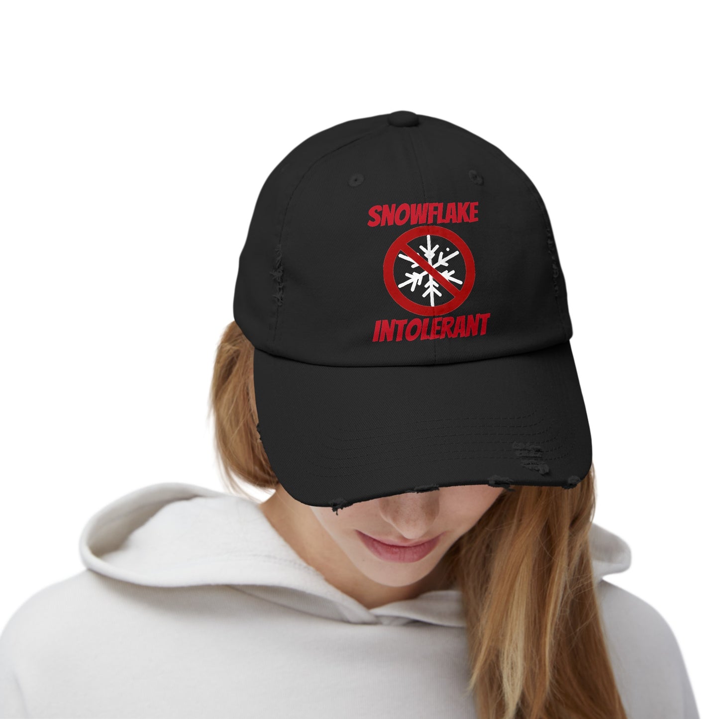 Snowflake Intolerant Unisex Distressed Cap
