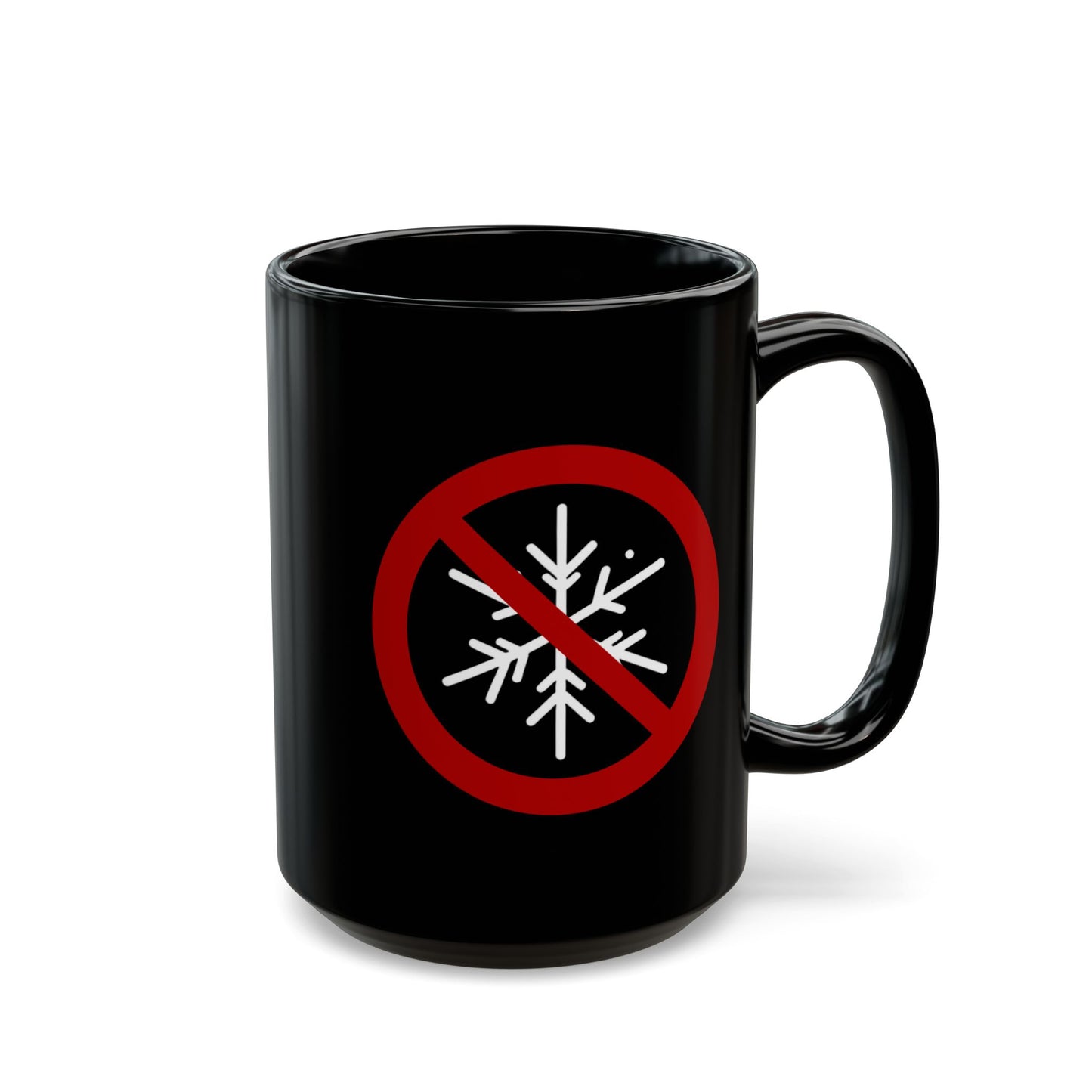 "Snowflake Intolerant" Black Ceramic Mug – 11oz & 15oz
