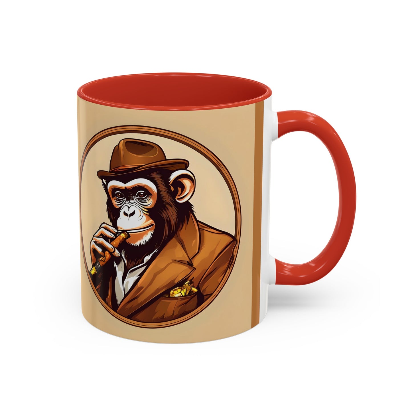 Cigar Monkey Accent Coffee Mug, 11oz