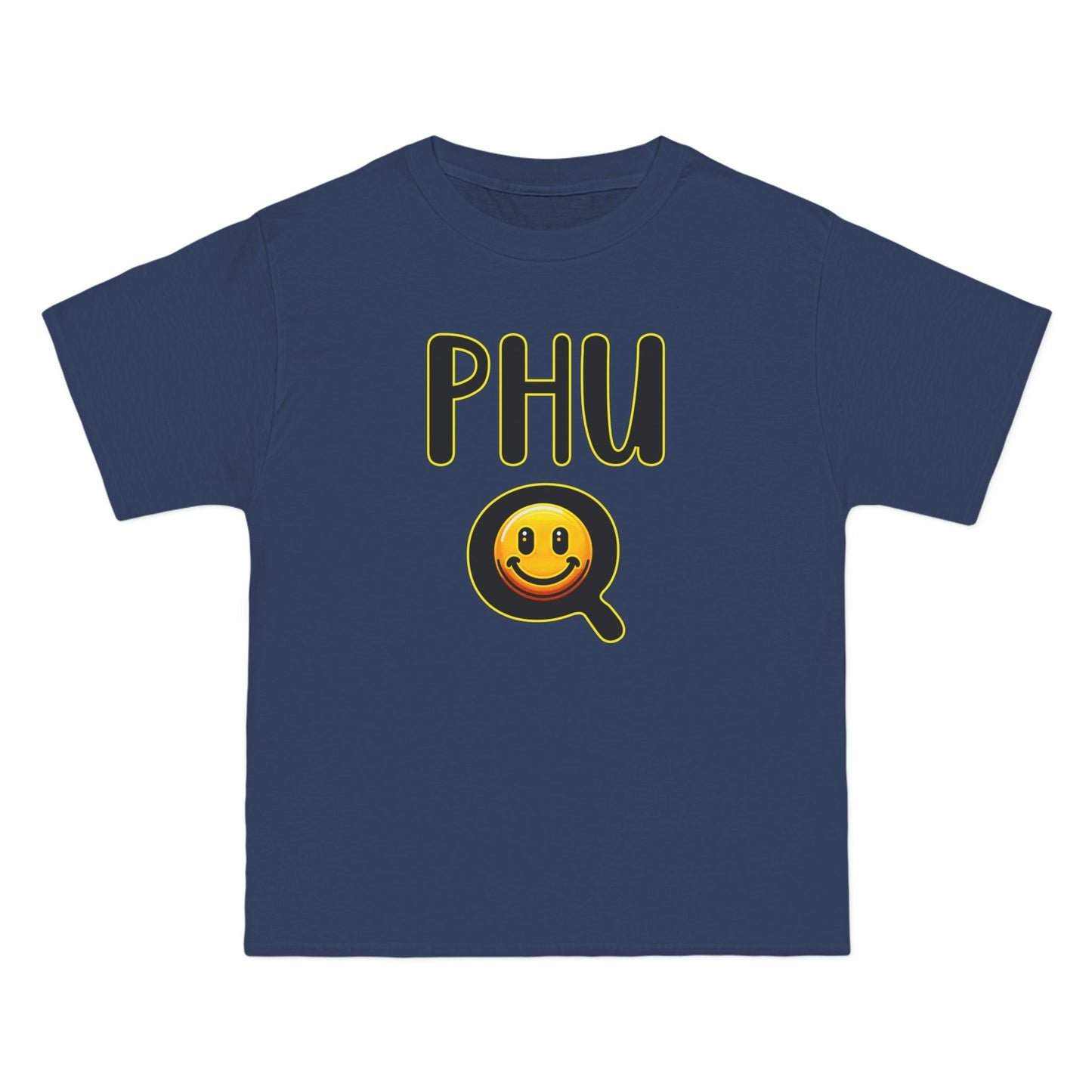PHU Q Smiley Beefy-T® Short-Sleeve T-Shirt, Irreverent Funny Tee, Unique Graphic Shirt, Whimsical Top, Novelty Clothing