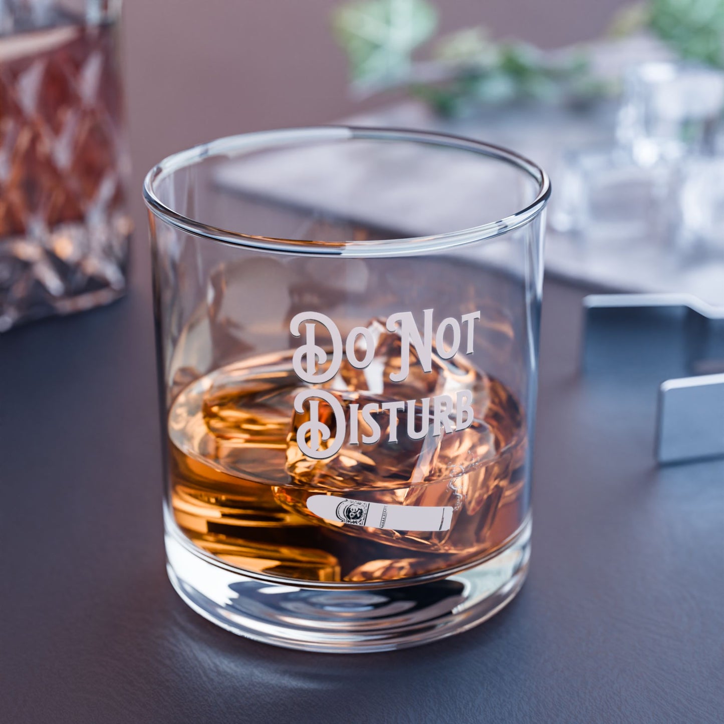 Do Not Disturb" Cigar Rocks Glass - 10oz Premium Whiskey Glass | Ideal Gift for Cigar Lovers