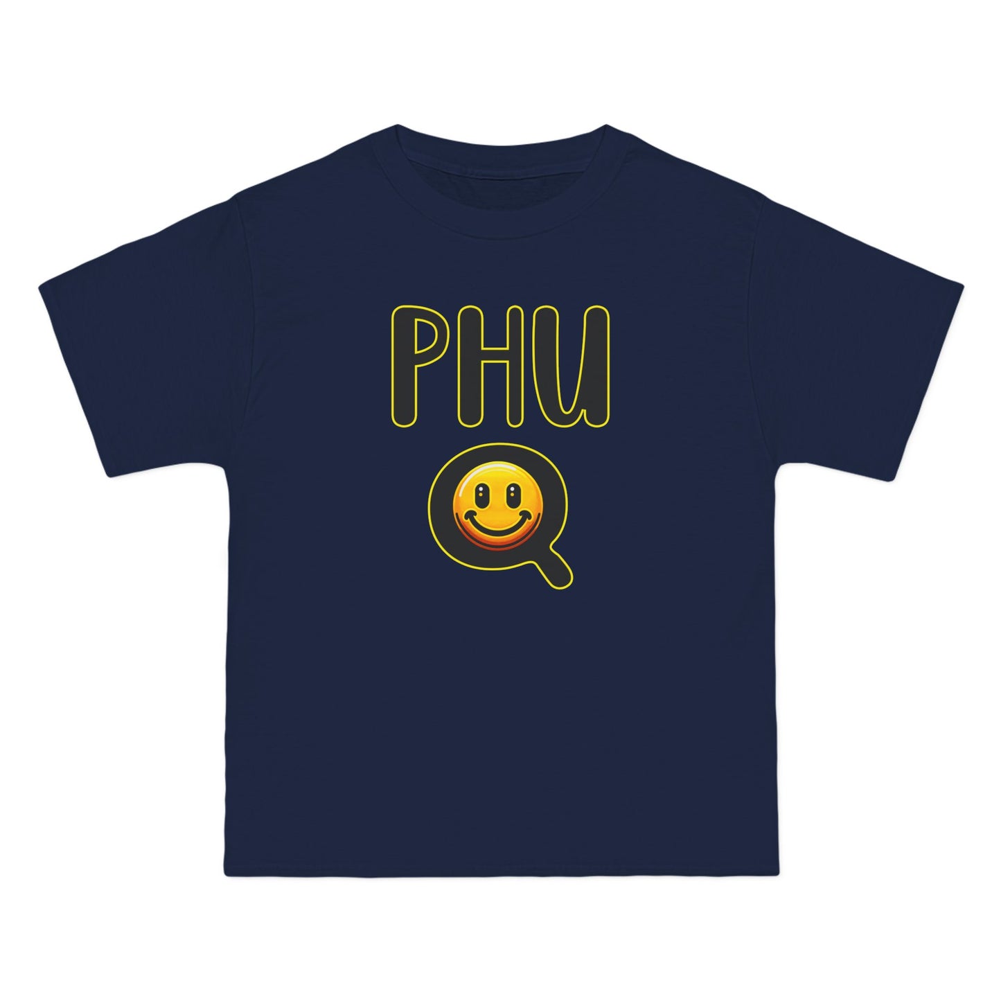 PHU Q Smiley Beefy-T® Short-Sleeve T-Shirt, Irreverent Funny Tee, Unique Graphic Shirt, Whimsical Top, Novelty Clothing