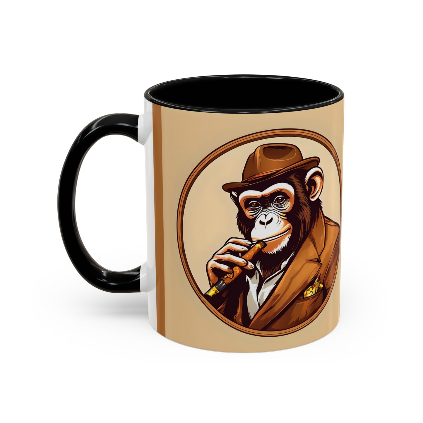 Cigar Monkey Accent Coffee Mug, 11oz