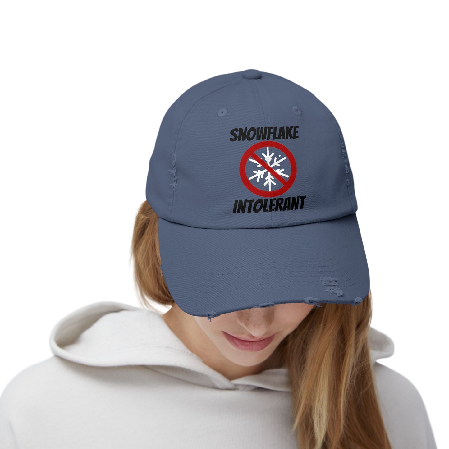 Snowflake Intolerant Unisex Distressed Cap