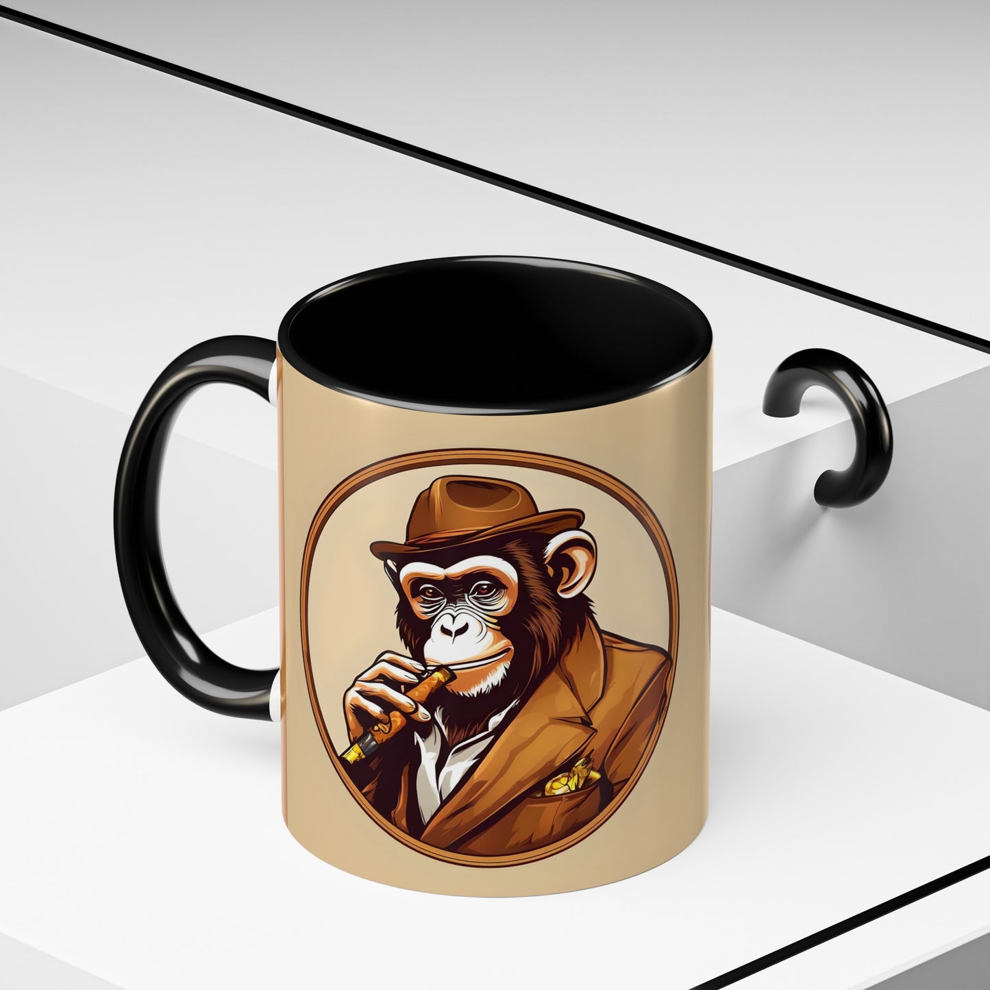 Cigar Monkey Accent Coffee Mug, 11oz