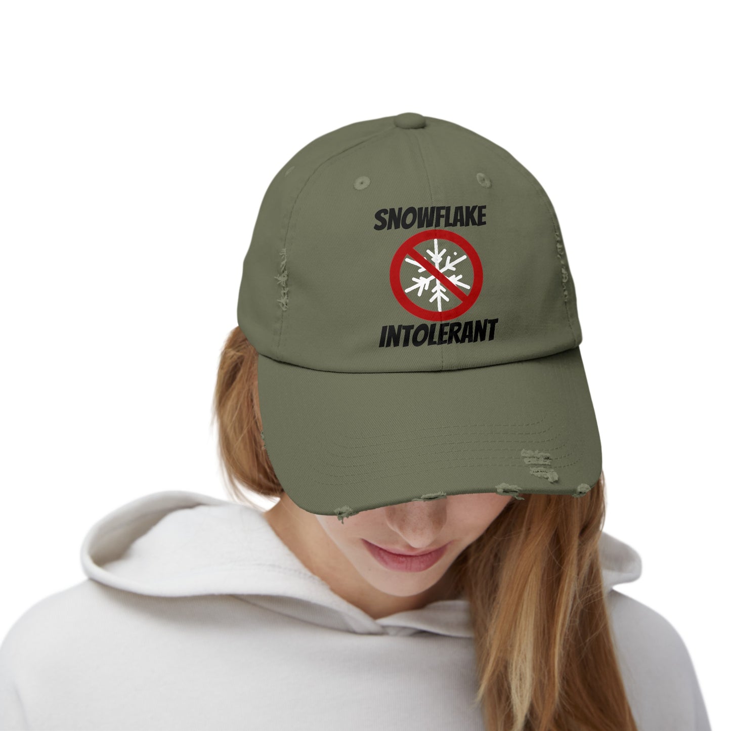 Snowflake Intolerant Unisex Distressed Cap