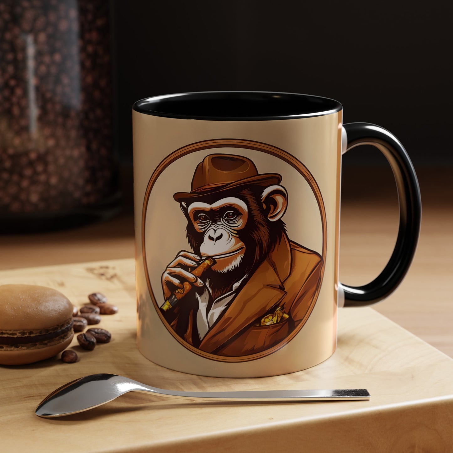 Cigar Monkey Accent Coffee Mug, 11oz
