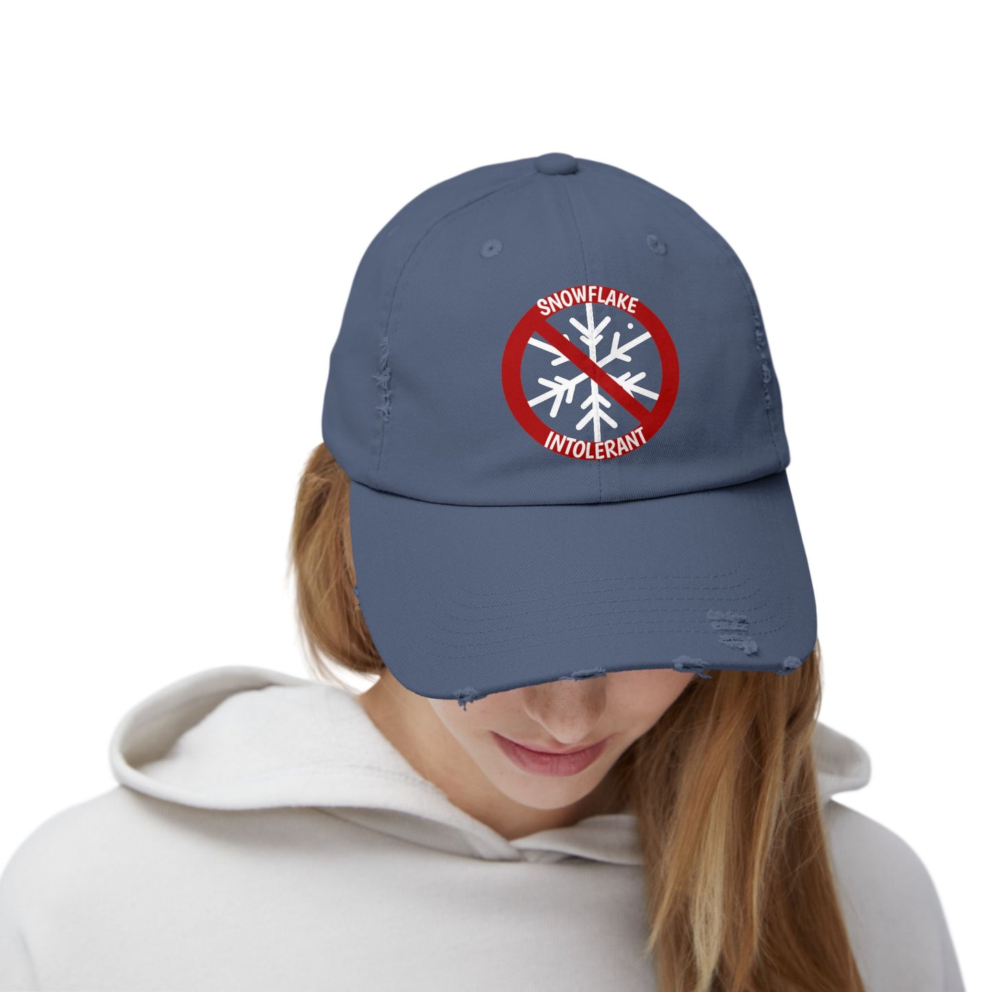 Snowflake Intolerant Unisex Distressed Cap