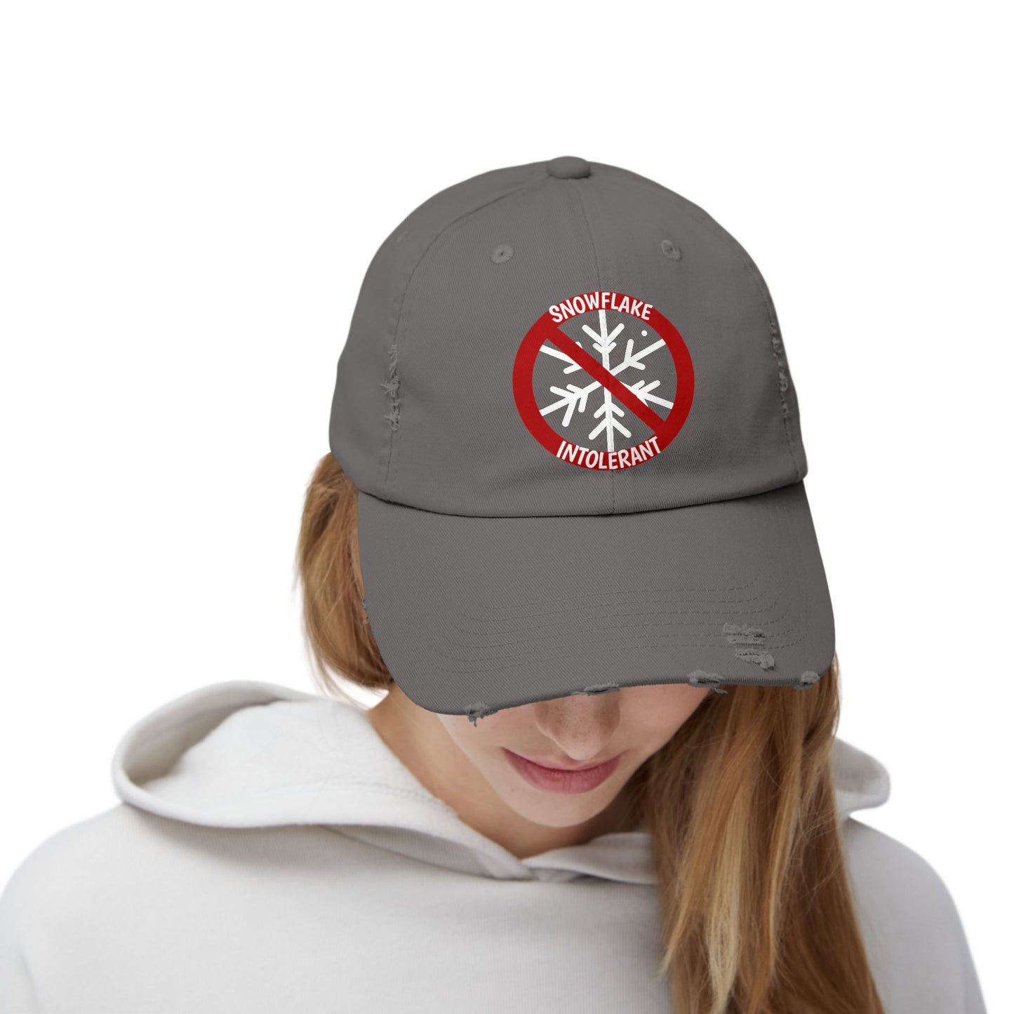 Snowflake Intolerant Unisex Distressed Cap